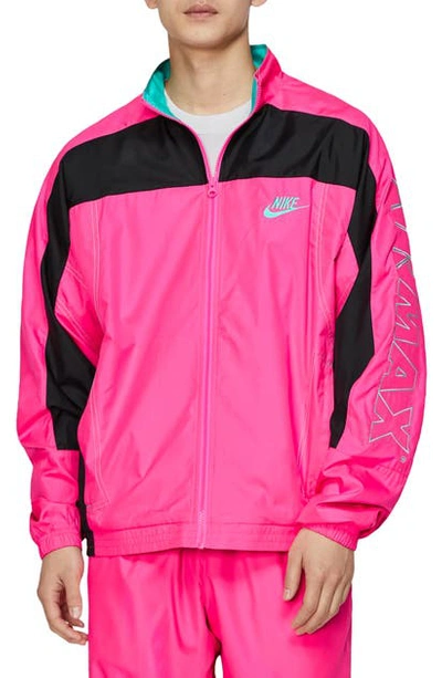 Shop Nike Track Jacket In Hyper Pink/ Black/ Hyper Jade
