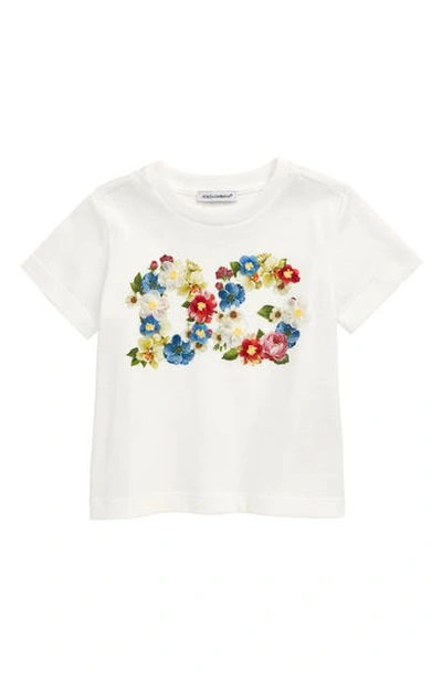 Shop Dolce & Gabbana Embellished T-shirt In Mix Fiori Fdo.bianco