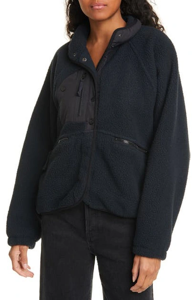 Shop Free People Fp Movement Hit The Slopes Fleece Jacket In Black