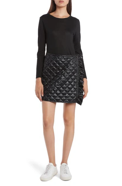 Shop Moncler Diamond Quilted Ruffle Down Miniskirt In Black