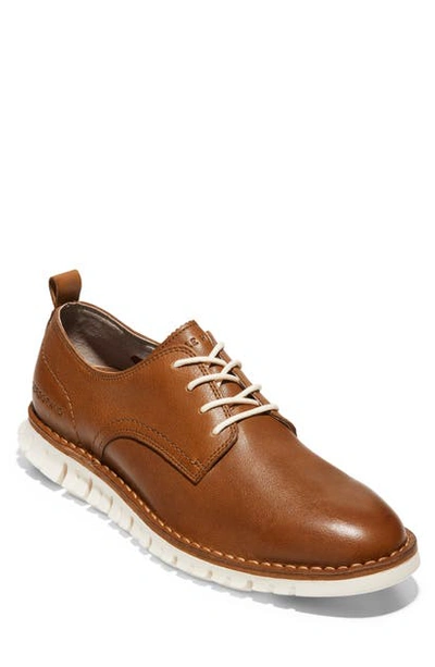 Shop Cole Haan Zerogrand Plain Toe Derby In Monks Robe Leather/ Ivory