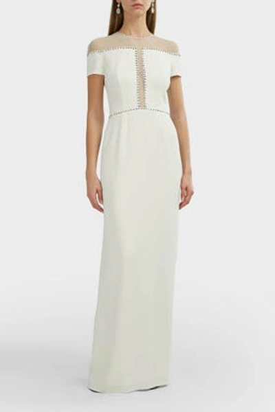 Shop Jenny Packham Dora Crepe Column Gown In White