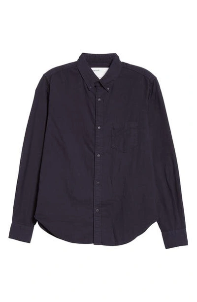 Shop Entireworld Organic Cotton Oxford Shirt In Navy