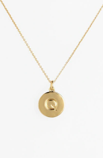 Shop Kate Spade One In A Million Initial Pendant Necklace In Q- Gold