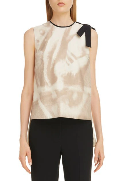 Shop Roksanda Watercolor Print Tie Shoulder Shell In Maple Leaf Print