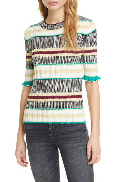 Shop Joie Neily Stripe Rib Sweater In Banana