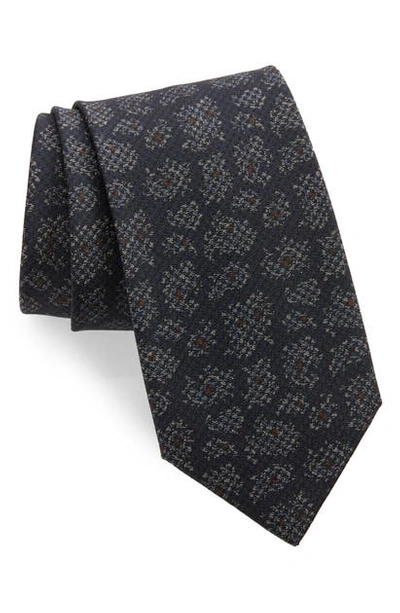 Shop Brioni Geometric Silk Tie In Midnight Blue/ Fla