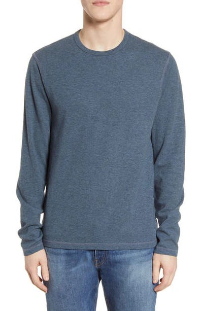 Shop Frame Reversible Cotton Crewneck Sweater In Ink Blue