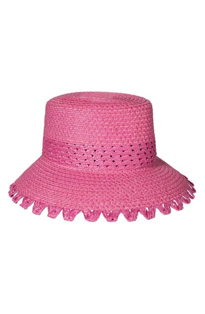 Shop Eric Javits Mita Squishee Bucket Hat In Raspberry