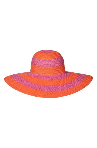 Shop Eric Javits Stripe Squishee Floppy Sun Hat In Fiesta