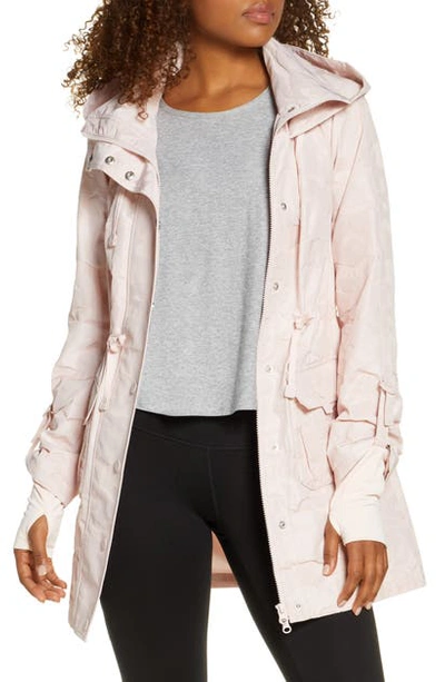 Shop Blanc Noir Camo Hooded Anorak In Blush