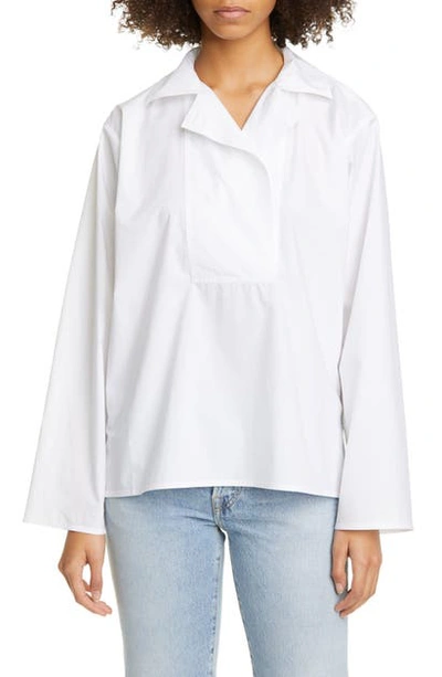Shop Sofie D'hoore Cotton Poplin Shirt In Optical White