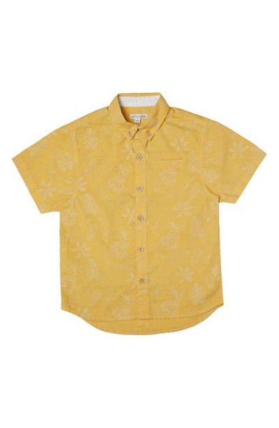 Shop Art & Eden Blake Woven Cotton Button-down Shirt In Leaf Print
