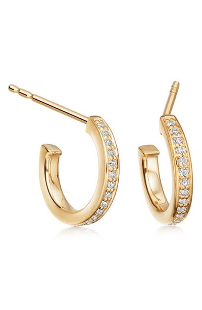 Shop Astley Clarke Sapphire Biography Infinity Hoop Earrings In Yellow Gold