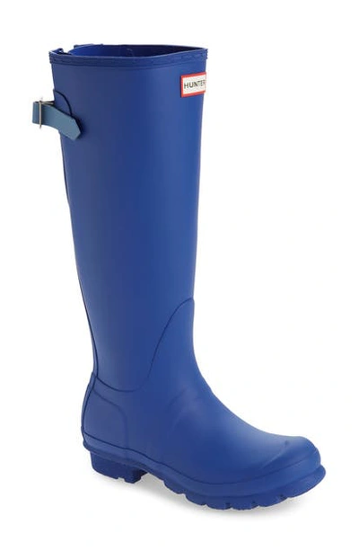 Shop Hunter Original Tall Adjustable Back Waterproof Rain Boot In Cuttle Blue