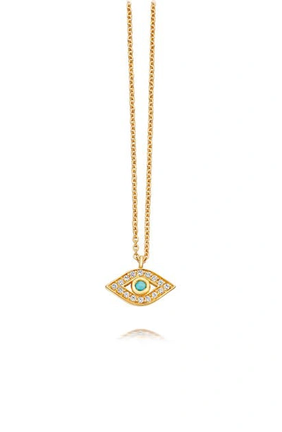 Shop Astley Clarke Evil Eye Biography Pendant Necklace In Yellow Gold
