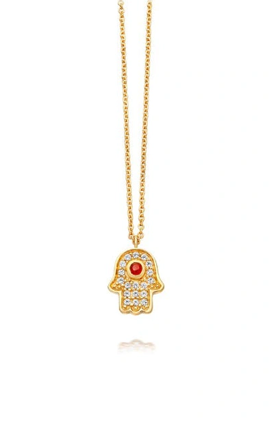 Shop Astley Clarke Hamsa Biography Pendant Necklace In Yellow Gold