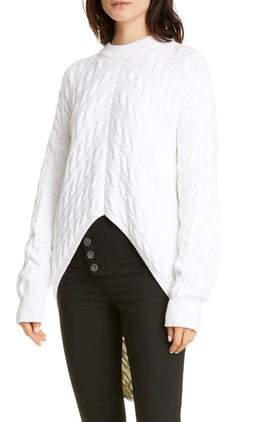 Shop Alexander Wang Bias Cable Wool Blend Sweater In White