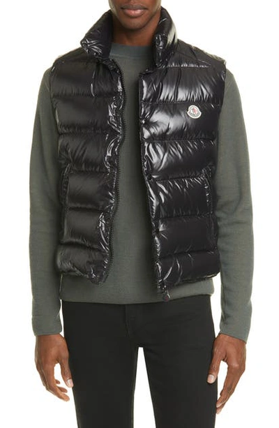 Shop Moncler Tib Down Puffer Vest In Black