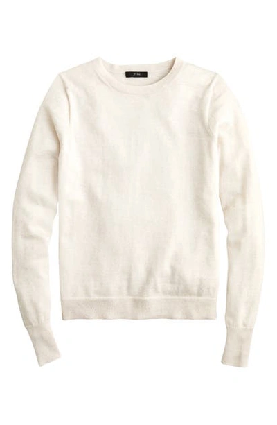 Shop Jcrew Margot Crewneck Re-imagined Wool Sweater In Heather Flax