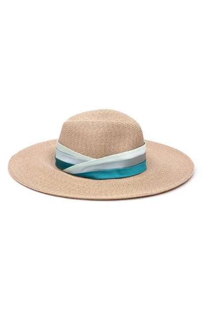 Shop Eugenia Kim Cassidy Satin Band Straw Hat In Sand
