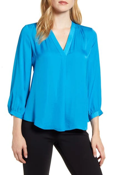 Shop Vince Camuto Rumple Fabric Blouse In Lagoon