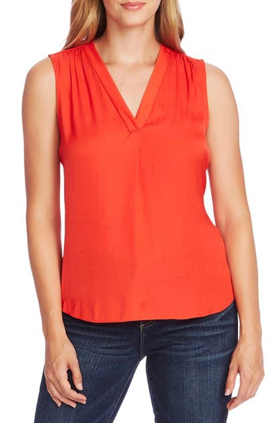 Shop Vince Camuto Rumpled Satin Blouse In Fiesta