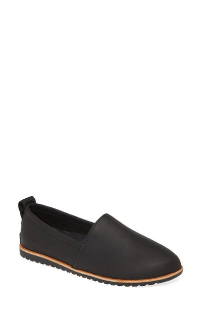 Shop Sorel Ella Slip-on Flat In Black Leather