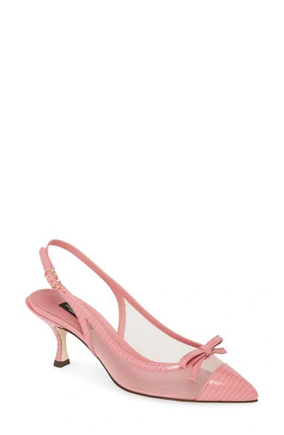 Shop Dolce & Gabbana Retina Bow Slingback Pump In Pink