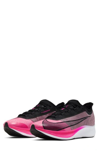 Shop Nike Zoom Fly 3 Running Shoe In Pink Blast/ Grey/ White/ Black