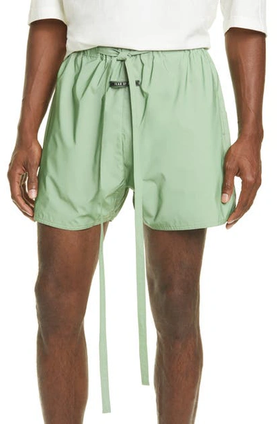 Shop Fear Of God Military Physical Training Nylon Shorts In Army Iridescent