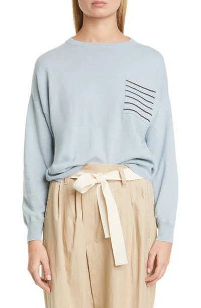 Shop Brunello Cucinelli Monili Pocket Cashmere Sweater In Tormaline