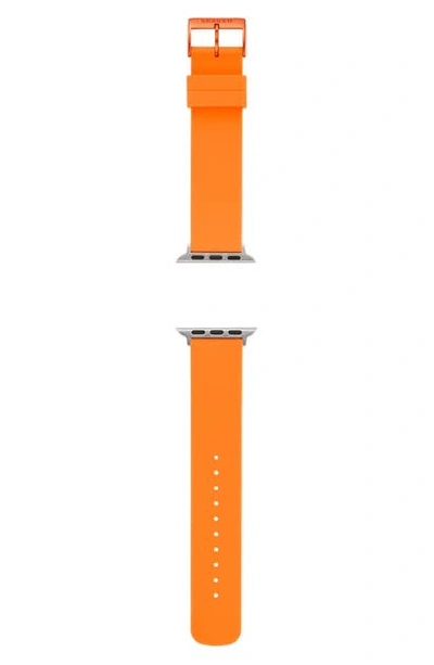Shop Skagen Silicone 38mm Silicone Apple Watch Strap In Neon Orange