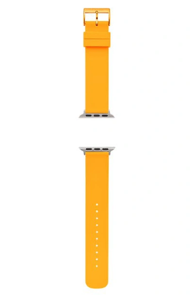 Shop Skagen Silicone 38mm Silicone Apple Watch Strap In Yellow