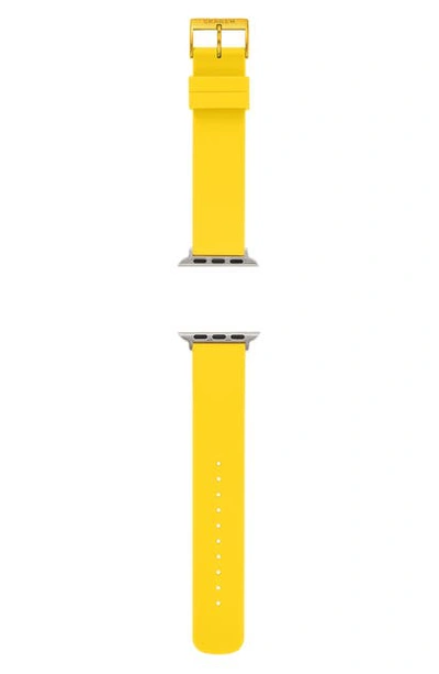 Shop Skagen Silicone 38mm Silicone Apple Watch Strap In Neon Yellow