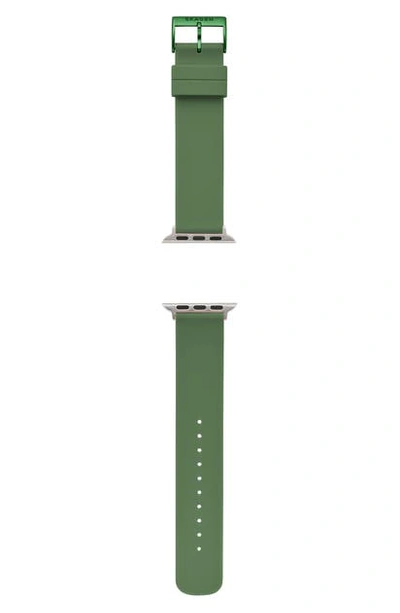 Shop Skagen Silicone 38mm Silicone Apple Watch Strap In Green