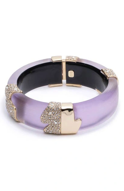 Shop Alexis Bittar Crystal Encrusted Lucite Hinge Bracelet In Mulberry