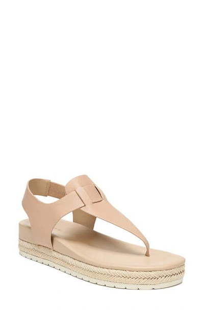 Shop Vince Flint Espadrille Thong Sandal In Cappuccino Leather