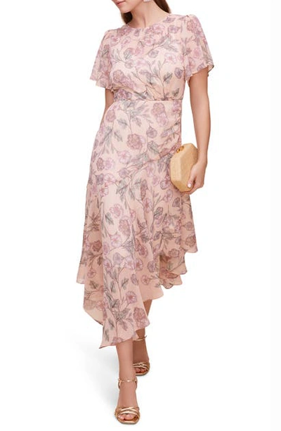 Shop Astr Floral Print Dress In Pink Garden Floral