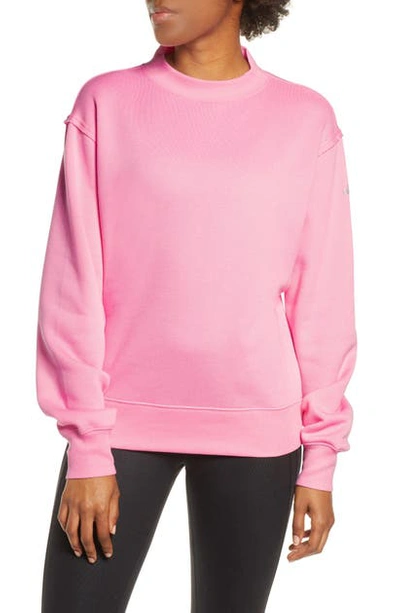 Shop Alo Yoga Freestyle Mock Neck Sweatshirt In Macaron Pink