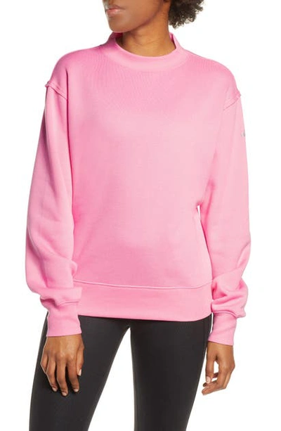 Freestyle Mock Neck Sweatshirt In Macaron Pink