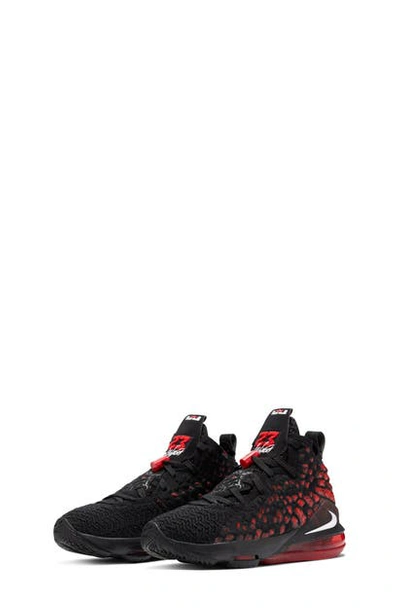 Shop Nike Lebron Xvii Basketball Shoe In Black/ White/ University Red