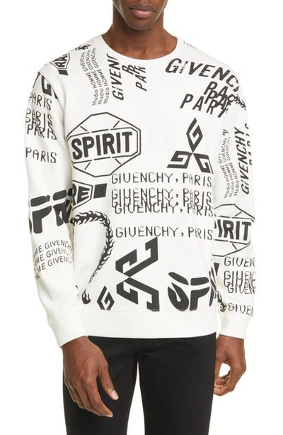 Shop Givenchy Logo Graphic Sweatshirt In Off White