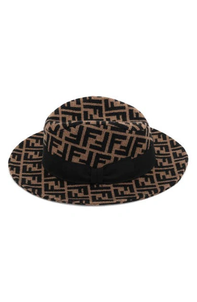 Fendi - Tobacco Wool & Cashmere FF Logo Hat
