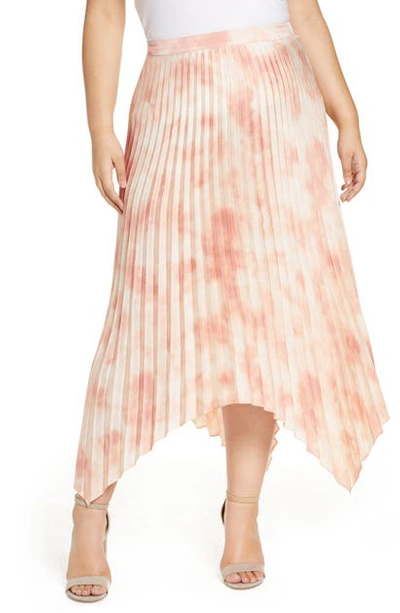 Shop Vince Camuto Vapor Whisper Asymmetrical Pleated Skirt In Tuberose