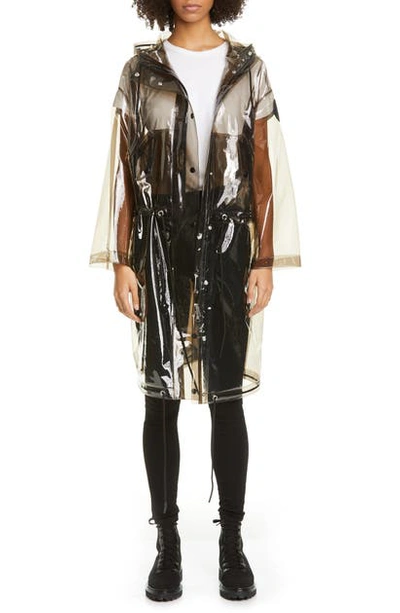 Shop Moncler Transparent Raincoat In 225 Black