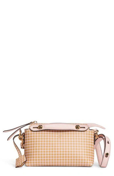 Shop Fendi Mini By The Way Leather Crossbody Bag In Nude