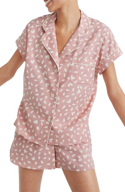 Shop Madewell Petal Hearts Bedtime Pajamas In Petal Hearts Forgotten