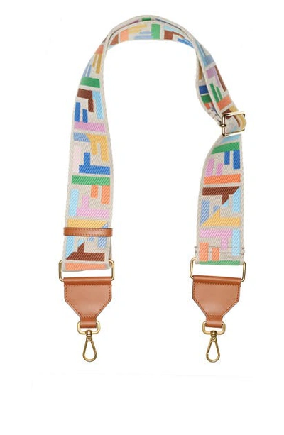 Shop Fendi Strap You Guitar Bag Strap In Brown Multi