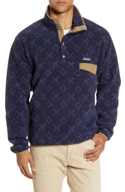 Shop Patagonia Synchilla Snap-t Fleece Pullover In Goshawk/ New Navy